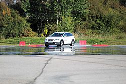 Fahrzeug auf der Schleuderplatte